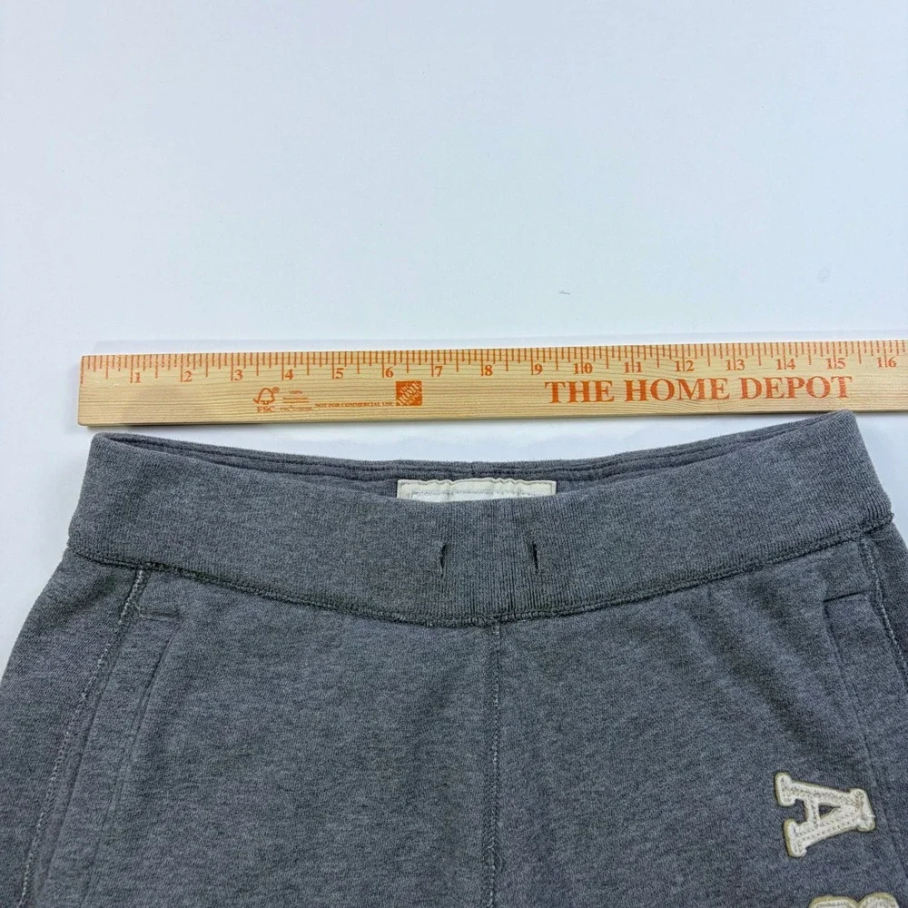 Y2K Abercrombie & Fitch Sweat Shorts Mens XS Gray Embroidered Logo Raw Hem